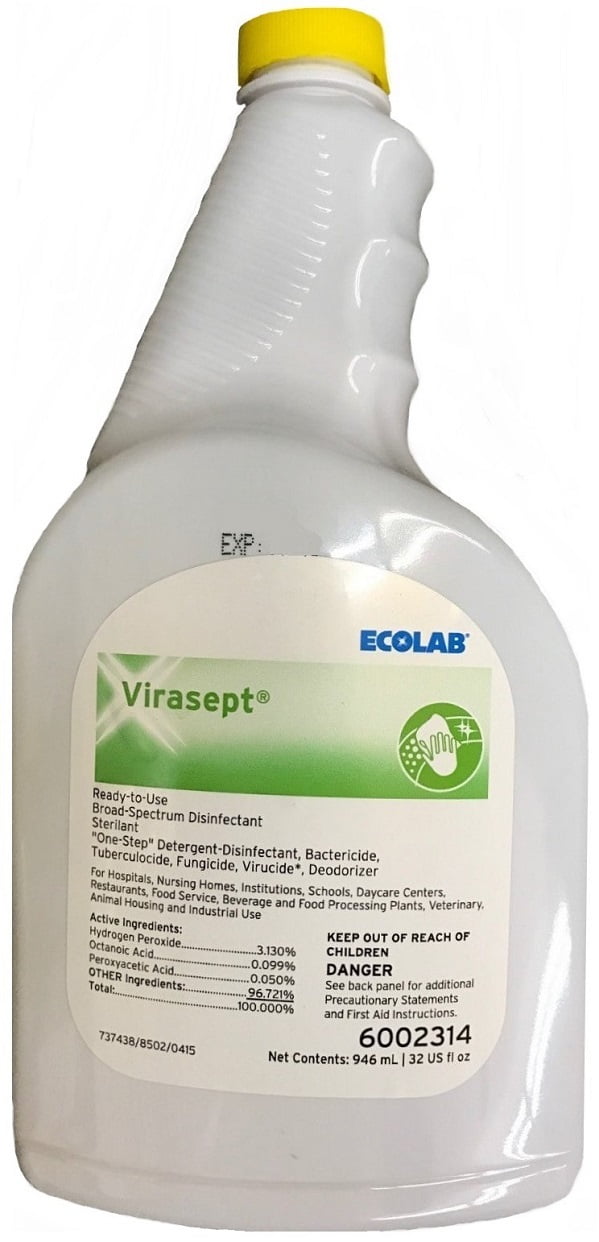 EcoLab Virasept Surface Disinfectant Cleaner, 32 oz Bottle 1 Each