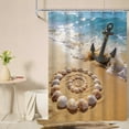 thumbnail image 4 of Starfish Beach Theme Shower Curtain Fabric Tropical Sea Waves Seashell Conch Hawaiian Seaside Scene, Ocean View Cloth Shower Curtains with Hooks for Home Hotel Decor, 4 of 6