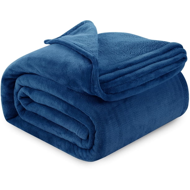 Manta Utopia Bedding de forro polar azul marino, tamaño king, 230 x 260 cm
