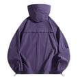 thumbnail image 4 of Plus Size Men's Lightweight Jackets Sun Protection Full Zip Long Sleeve Hooded Big & Tall Coat for Men Outwear Jackets with Pockets Purple S, 4 of 7