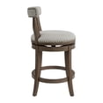 thumbnail image 3 of ROME + OAK Ruxban 26" Swivel Counter Stool, Weathered Oak, Sand Fabric Upholstery, Set of 3, 3 of 12
