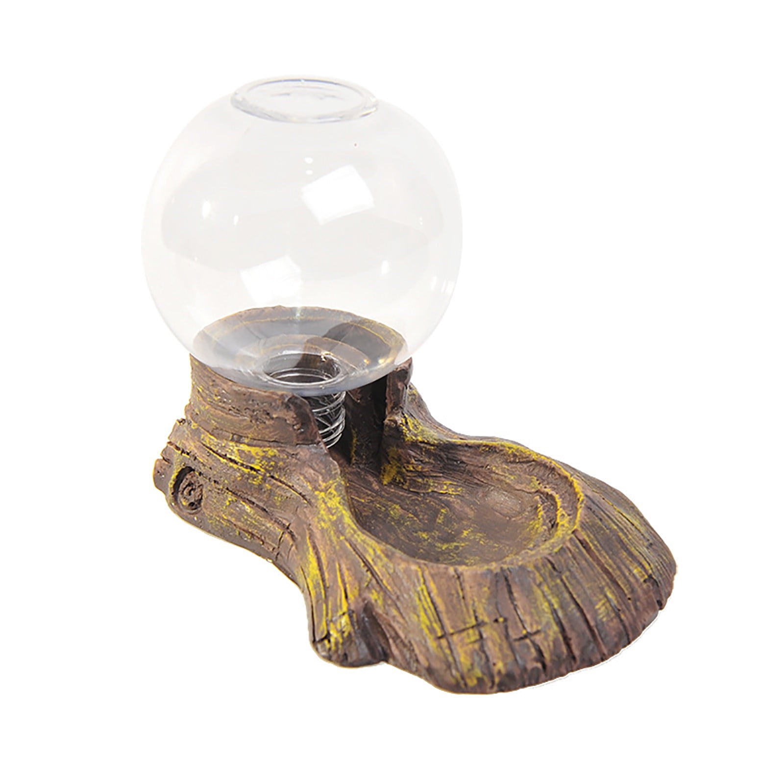 Elainilye Reptile Water Dispenser, Resin Bark-Textured Water Bowl with Non-Slip Base, 230ml for Tortoises, Lizards and Geckos, Natural Decor