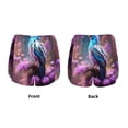 thumbnail image 3 of Balery Beautiful Flower Blue Bird Pantalones cortos deportivos para mujer con forro y dos bolsillos, elásticos, para entrenamiento, gimnasio, yoga-Medium, 3 of 7