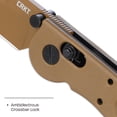 thumbnail image 3 of CRKT M16-03XD Everyday Carry Folding Knife with Crossbar Lock: D2 Steel Plain Edge Blade, Desert Tan Grivory Handle, Pocket Clip, M16-03XD, 3 of 5
