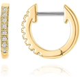 thumbnail image 1 of Pendientes de botón de oro con circonitas cúbicas JAMW Sencillez, 1 of 5