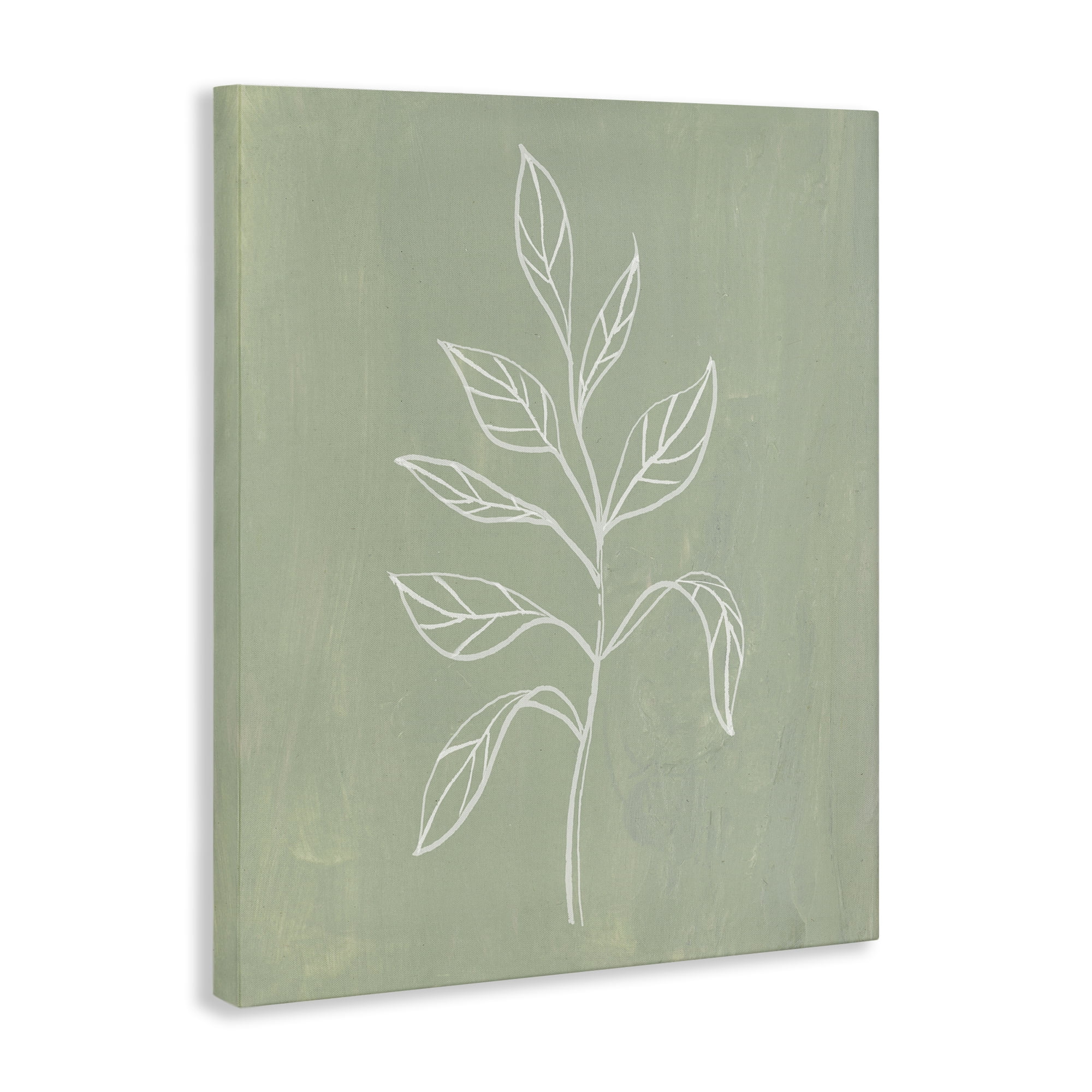 Stupell Industries Drooping Plant Leaves Plants & Flowers Painting Wrapped Canvas Art Print Wall Art, 24 x 30