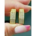 thumbnail image 3 of 3 Ct Round Cut White Moissanite Hoop Huggie Earrings 14K Yellow Gold Plated, 3 of 3