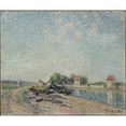 thumbnail image 2 of Alfred Sisley 14x12 Black Ornate Wood Framed Double Matted Museum Art Print Titled: Saint-Mammes, Loir Canal (1885), 2 of 5