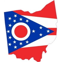 4.25in x 5in Die Cut Ohio Sticker Vinyl State Flag Vehicle Bumper Stickers