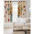 thumbnail image 2 of Sunflower Kitchen Curtains Orange Plaid Farmhouse Leaves Watercolor Cafe Short Curtains for Bathroom Blackout Window Curtain Grommet Small Window Treatment Drapes for Bedroom Living Room 42"x45"x2, 2 of 9