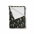 thumbnail image 2 of Skeleton Soft Flannel Fleece Throw Blanket, Humorous Dancing Halloween Party Musical Notes and Stars, Cozy Plush for Indoor and Outdoor Use, 60" x 80", Charcoal Grey Multicolor, by Ambesonne, 2 of 6