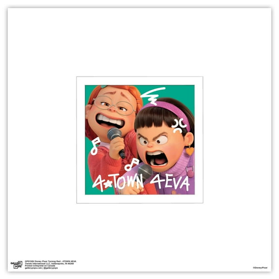 Gallery Pops Disney Pixar Turning Red - 4TOWN 4EVA Wall Art, Unframed Version, 12" x 12"