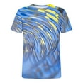 thumbnail image 5 of ZQUUVOU Men's T-Shirt Casual Print Sportst Short Sleeve Crew Neck Blouses (Blue,2XL), 5 of 5