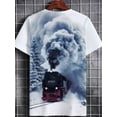 thumbnail image 3 of Men's Retro Steam Train Pattern T-Shirt - 100% Polyester Regular Short Sleeve Crew Neck, Breathable, Machine Washable for Summer Leisure Travelers, 3 of 6