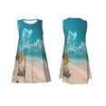 thumbnail image 7 of Sikiie Shopping Cart On Tropical Beach Print Women's Sleeveless Dress with Pockets Round Neck Sundress, Suitable for Daily, Office, Vacation Summer Wear, 7 of 7