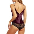 thumbnail image 3 of yunLCZ Nightgowns for Women Women Sleepwear V Neck Nightwear Ice Silk Sleepwear Lace Chemise Sleepdress, 3 of 4