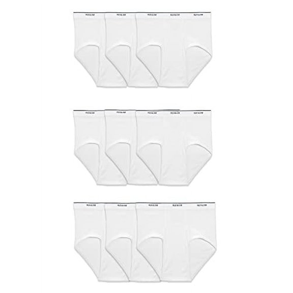 Calzoncillos Fruit of the Loom, de algodón blanco, sin etiquetas, para hombre, 9 x Lg