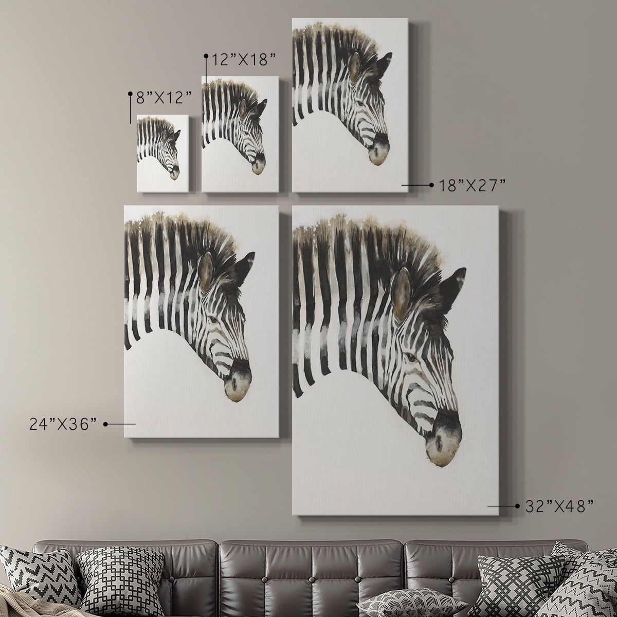 Zebra Stripes Premium Gallery Wrapped Canvas - Ready to Hang