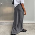 thumbnail image 4 of Homenesgenics Skirt for Women Long Fashion Women Solid Color Skirt Satin Finish Sagging Sensation Fish Tail Longuette Satin Skirt Long Skirts Gray XL, 4 of 4