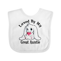 Inktastic Loved by My Great Auntie Bunny Rabbit Boys or Girls Baby Bib