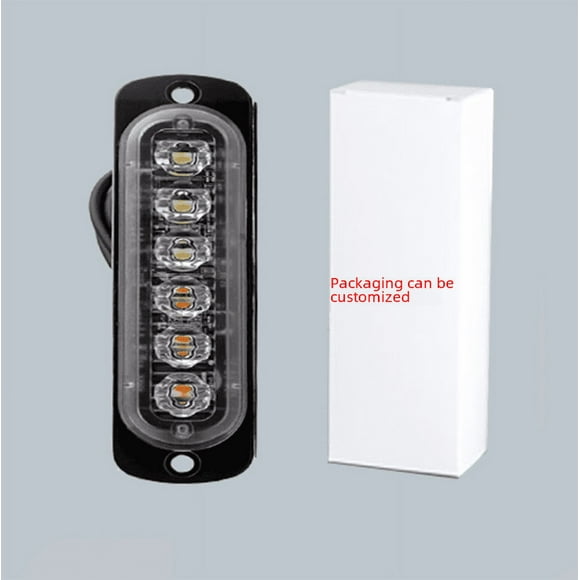 Luz de advertencia para automóvil, luz intermitente para camioneta, motocicleta, 12-24 V, luz intermitente de señal lateral ultrafina universal de 6 LED