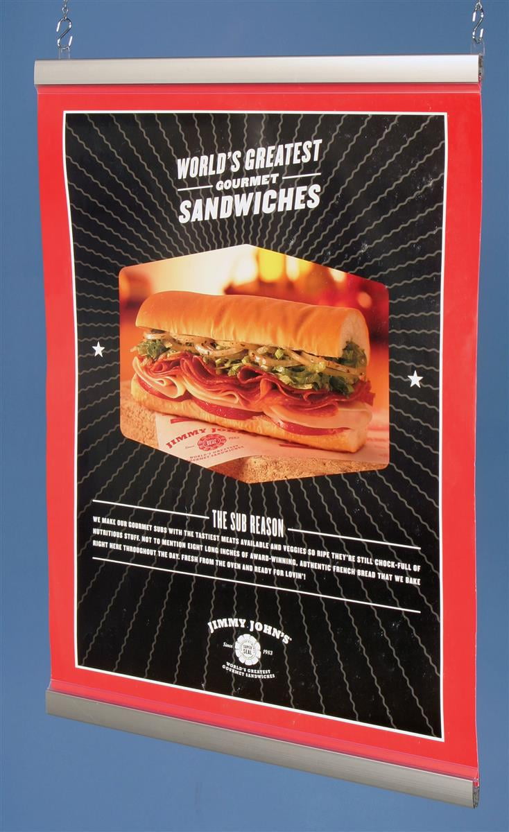 Aluminum Banner Rails For 24Inch Wide Signs, 24 x13/4 x 1/2Inch