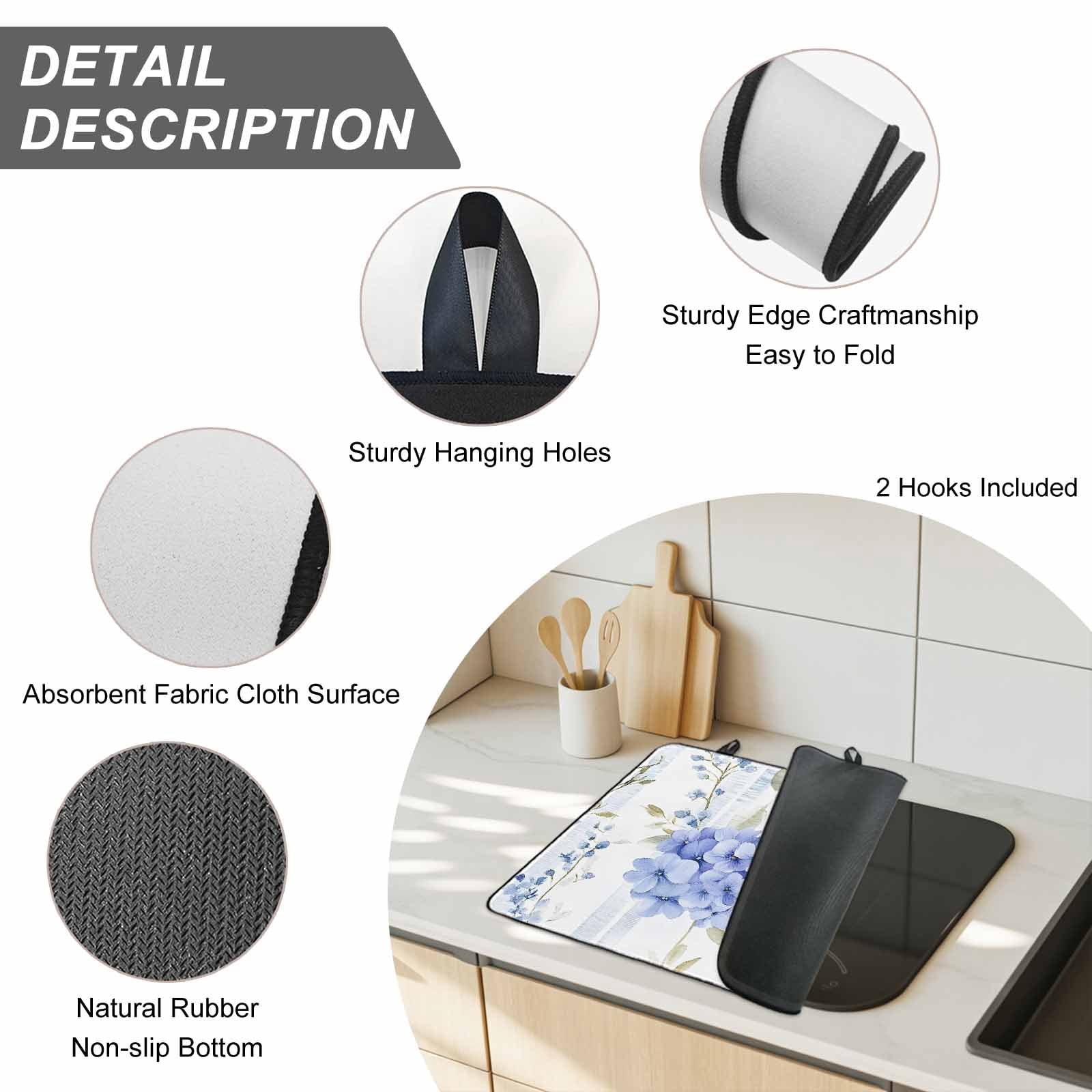 Purple Hydrangea Stove Top Cover for Electric Stove, Heat-proof & Non Slip Glass Top Stove Cover Protector, Stripe Botanical Vintage Kitchen Flat Cooktop Rubber Mat 24x21 Inches