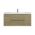 thumbnail image 5 of Modern 48" Wall-Mounted Bathroom Vanity in Natural Oak with Resin Top Basin, 5 of 8