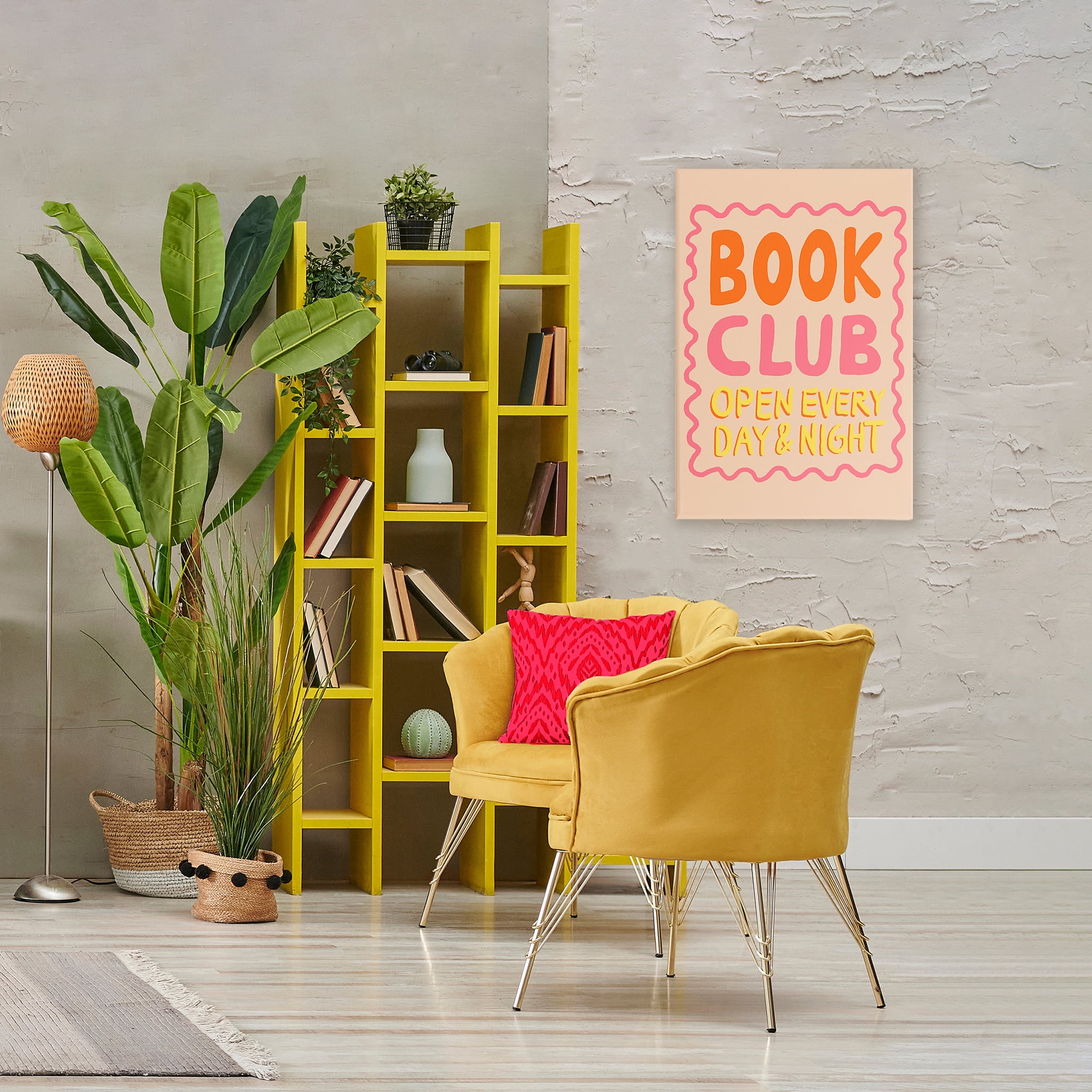 Book Club Day & Night Canvas Wall Art, design by Florentina Dolci