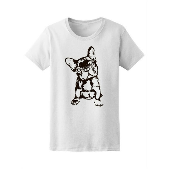 Black And White French Bulldog T-Shirt Women -Image by Shutterstock, Female Medium