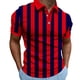 thumbnail image 2 of Blusa y camisa de manga corta con cuello vuelto Camisa casual de manga corta para hombre con estampado de rayas Camisa de manga corta con cuello vuelto para hombre, 2 of 7