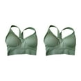 thumbnail image 2 of Thinsony Supportive Sports Bra Yoga Crop Top Vest for Workouts Green L 2Set, 2 of 6