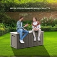 thumbnail image 3 of Decksplore 230 Gallon Resin Deck Box,Waterproof Outdoor Storage Box, Lockable for Patio Furniture, Garden Tools, Pool Accessories, for All Weather Use Coffee, 3 of 13