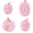 6.3*7.87 A-001, variant on Artificial Glitter Pumpkins Halloween Decorations, Velour Sparkling Pink Fake Pumpkin Ornament with Sequins, Realistic Foam Pumpkin with Wood Stem for Tabletop Shelf Mantel Fall Home Decor