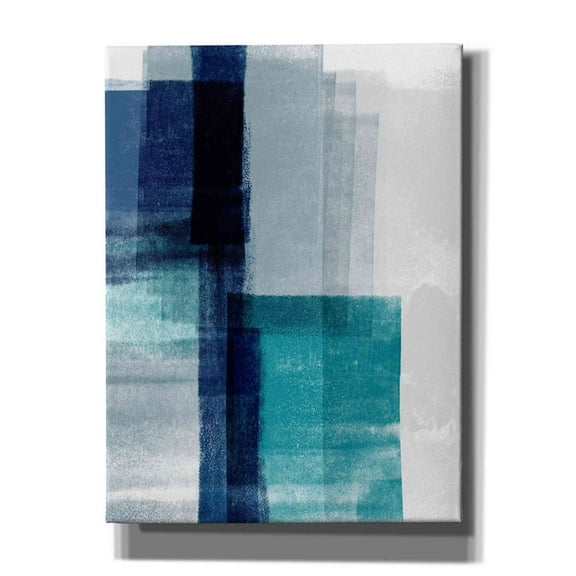 Epic Graffiti 'Blue Abstract V' by Linda Woods, Canvas Wall Art, 20"x24"