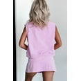thumbnail image 3 of Women's Phalaenopsis 2-Piece Mineral Wash Cotton Tank Top and Lined Split Skirt Set | [ZhiHiMeRi] | (US 12-14)L, 3 of 7