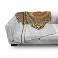 thumbnail image 3 of Ethnic Soft Flannel Fleece Throw Blanket, Paisley Eastern Oriental Design with Floral Swirls and Circles Work of Art Image, Cozy Plush for Indoor and Outdoor Use, 60" x 80", Multicolor, by Ambesonne, 3 of 6