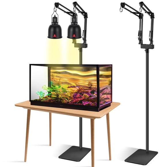 Soporte para lámpara para reptiles DXOPHIEX Dual con dos soportes flexibles