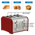 thumbnail image 3 of Kenmore 4-Slice Stainless Steel Toaster, Dual Controls, Extra Wide Slots, 9 Browning Levels- Red & Silver, 3 of 9