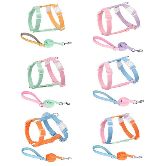 shenmeida Dogs Harness Vest and Leash Adjustable Cat Chest Strap Pet Collar for Small Breeds Dog Accessories