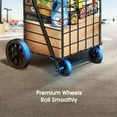 thumbnail image 6 of Shopping Cart for Groceries with 176LBS 91L Large Capacity, Heavy Duty Grocery Cart with Wheels, Folding Utility Shpping Cart on Wheels for Groceries, Laundry, Pantry, Garage, 6 of 9