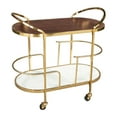 thumbnail image 3 of Antalya Bar Cart Multicolor Serving Cart, Modern Style, Mango Wood, Natural Marble oval shape tabletop, Iron, Indoor Bar, 3 of 5