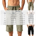 thumbnail image 3 of Hurxie Men's Capri Long Elastic Cargo Shorts Below Knee Shorts 3/4 Cotton Cargo Casual Shorts with Multi-Pockets Army Green,XL, 3 of 6