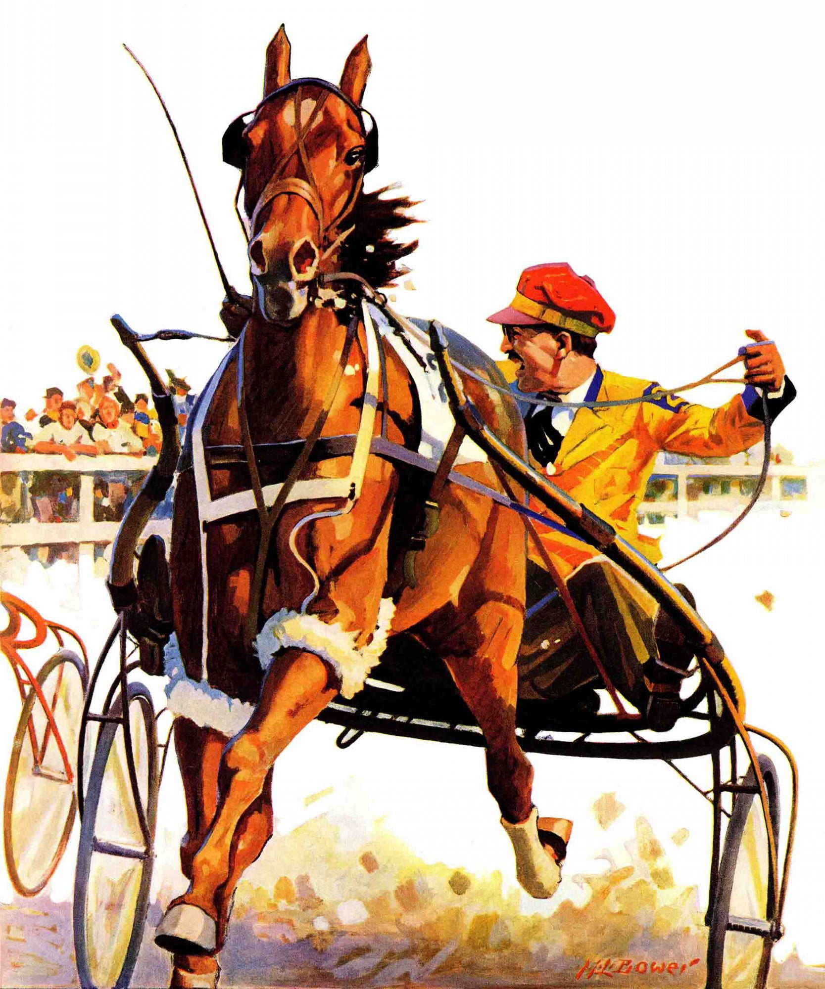Marmont Hill Harness Race by Maurice Bower Painting Print on Canvas