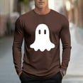 thumbnail image 2 of UVEASISHA Mens Long Sleeve Halloween Shirt Big and Tall Casual Ghost Print Graphic Tees Slim Fit Stretch Workout Shirts Holiday Funny Gifts Coffee L, 2 of 6
