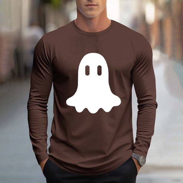 Amzcrzy - Sudadera Para Hombre, Estilo Casual, Con Estampado Deportivo, Manga Larga, Cuello Redondo, Color Café, 4Xl