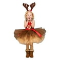 thumbnail image 4 of Toddler Girls Christmas Historical Deer Dress with Hairband Outfits for Kids Holiday Party Brown 6-12 Months, 4 of 7