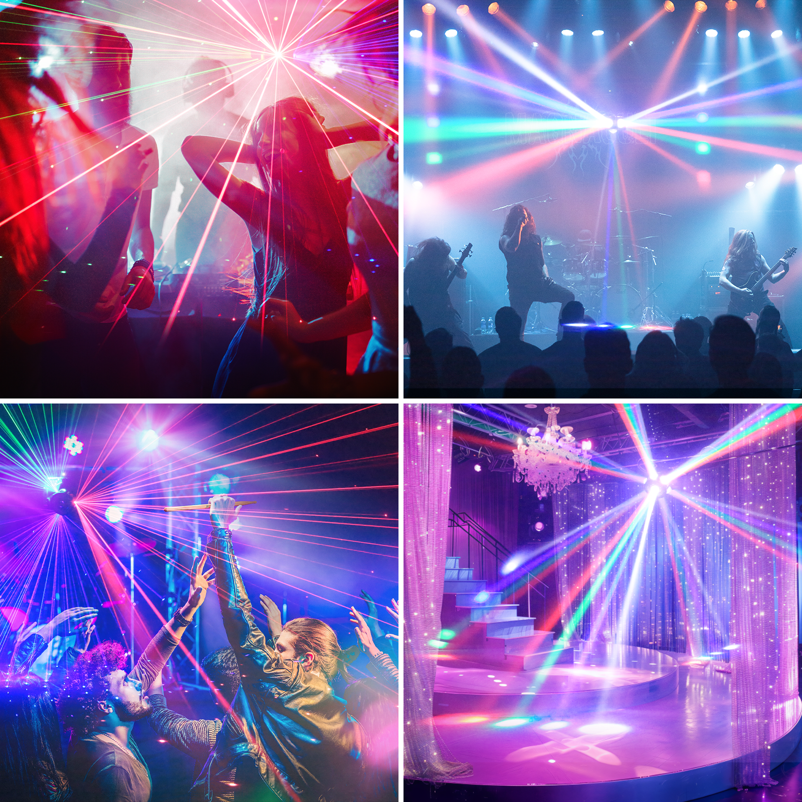 Wondnuga 160W RGBW Moving Head Beam Light with DMX512 & Sound Control, 540° Rotation for Stage/Club
