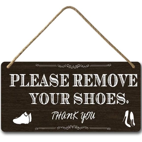 6x12 IN Welcome Door Sign Shoes Off Sign for Home Living Room Porch Decor No Shoes Wood Sign,Hanging Printed Wooden Plaque Décor