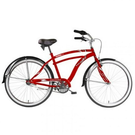 Victory Men's Touring One Cruiser Bike (Red/White, 26 X 18-Inch)